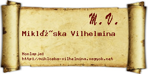 Miklóska Vilhelmina névjegykártya